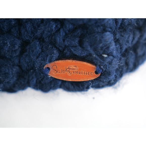 Handmade Scarf Hat Swak Couture Thick Lambswool blend Blue main image 7